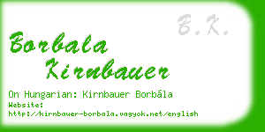 borbala kirnbauer business card