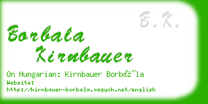 borbala kirnbauer business card